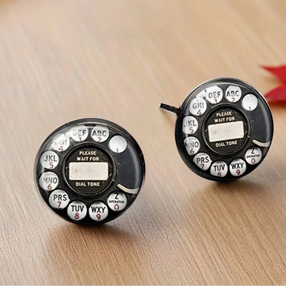 Retro Rotary‎ Phone Dial Earrings